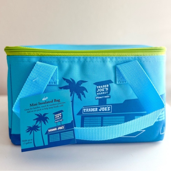 NWT Trader Joe's Blue Mini Insulated Cooler Bag - Picture 1 of 7